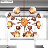 Globe Dining Room Semi Flush Mount Light With White/Clear/Smoke Grey Glass - 9/12/15 Lights