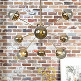 Globe Dining Room Semi Flush Mount Light With White/Clear/Smoke Grey Glass - 9/12/15 Lights