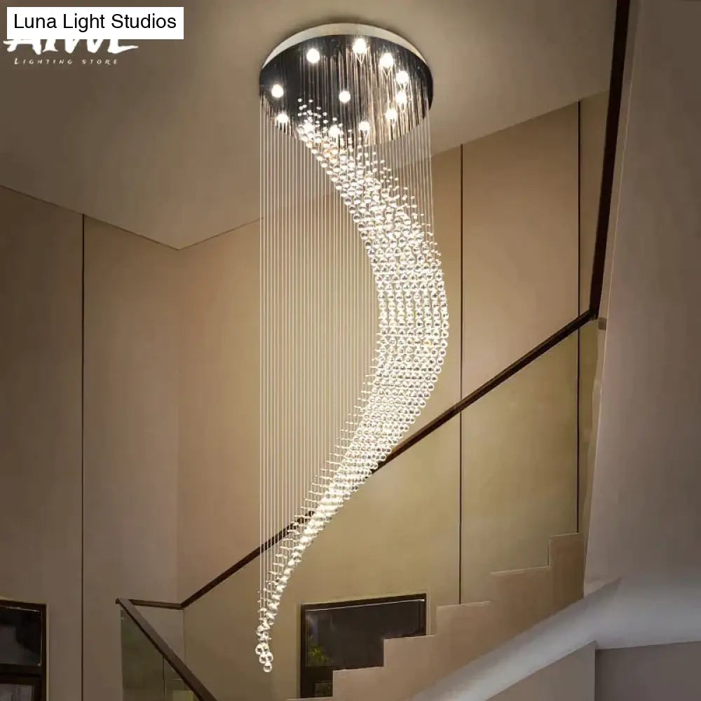 Gloria Modern Staircase Crystal Chandelier