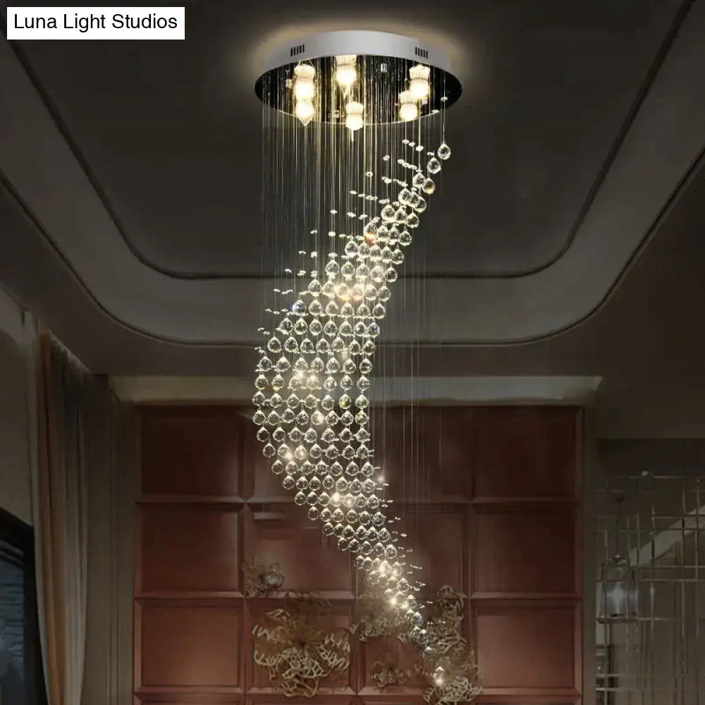 Gloria Modern Staircase Crystal Chandelier