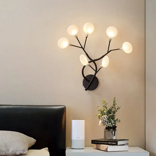 Glowing Acrylic Led Wall Light For Modern Bedside Lighting Black