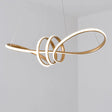 Gold Acrylic Knot Hanging Lamp: Minimalist Led Linear Chandelier For Restaurants / Warm