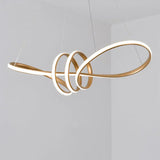 Gold Acrylic Knot Hanging Lamp: Minimalist Led Linear Chandelier For Restaurants / Warm