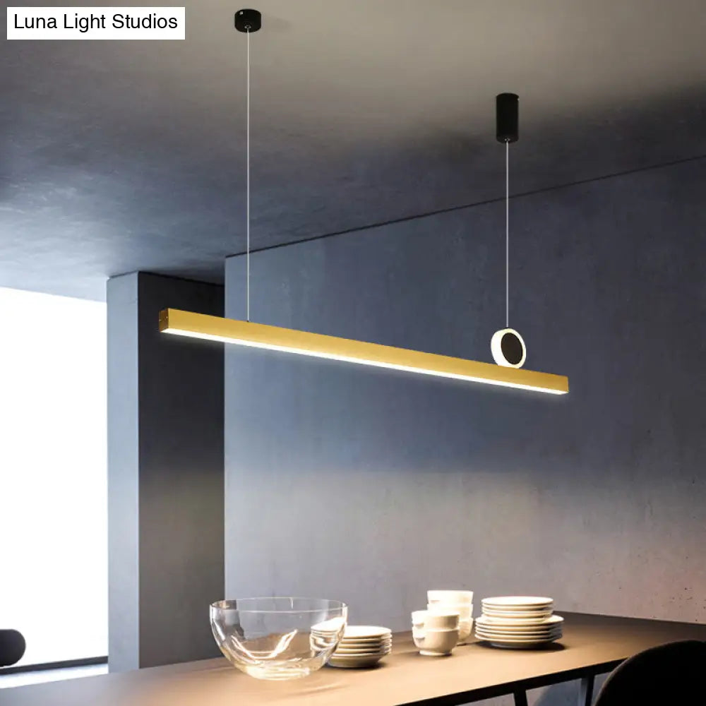 Gold Bar Pendant Led Island Light Fixture - Stylish Minimalist Design 39/47 Wide / 39