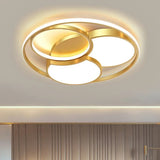 Gold Blossom Led Flush Mount Light Fixture - Modernist Metal Lighting Various Width Options