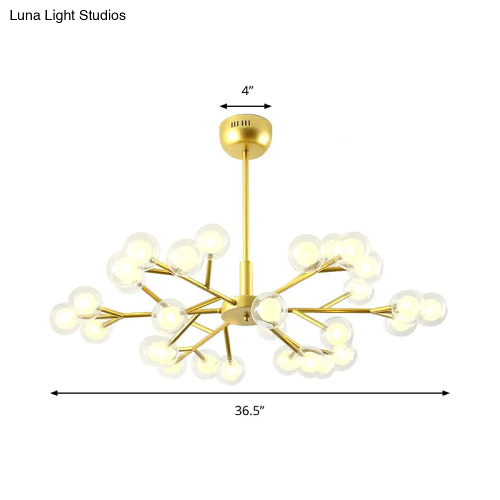 Gold Bubble Hanging Light Chandelier - Post Modern 25/30/45 Lights Metal Ceiling Fixture