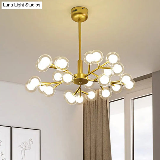 Gold Bubble Hanging Light Chandelier - Post Modern 25/30/45 Lights Metal Ceiling Fixture