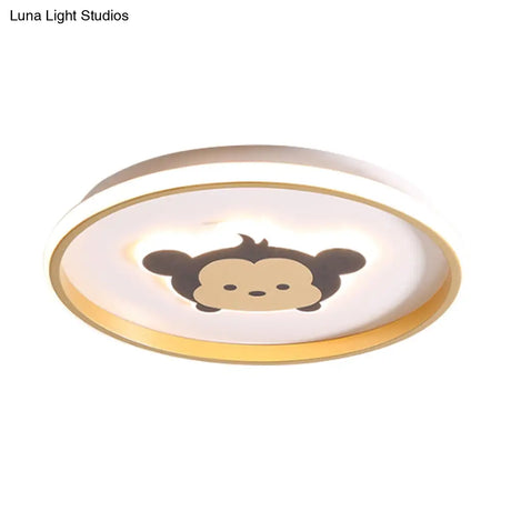 Gold/Coffee Crown & Monkey Led Ceiling Light For Kid’s Bedroom