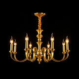 Gold Colonial Candle Ceiling Pendant Light With 3/5/6 Metal Heads - Elegant Living Room Chandelier