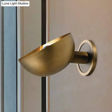 Gold Colonial Dome Metal Wall Lamp - 1 Bulb Sconce For Living Room