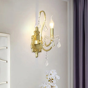 Gold Crystal Wall Sconce Lamp For Rural Living Rooms 1 /
