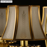 Gold Flared Chandelier With Frosted White Glass Shades - 5/6/8 Heads Pendant Light For Living Room