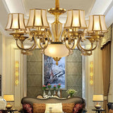 Gold Frosted Glass Bell Chandelier - 6/8 Heads Ceiling Pendant Light For Living Room 8 /