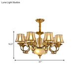 Gold Frosted Glass Bell Chandelier - 6/8 Heads Ceiling Pendant Light For Living Room