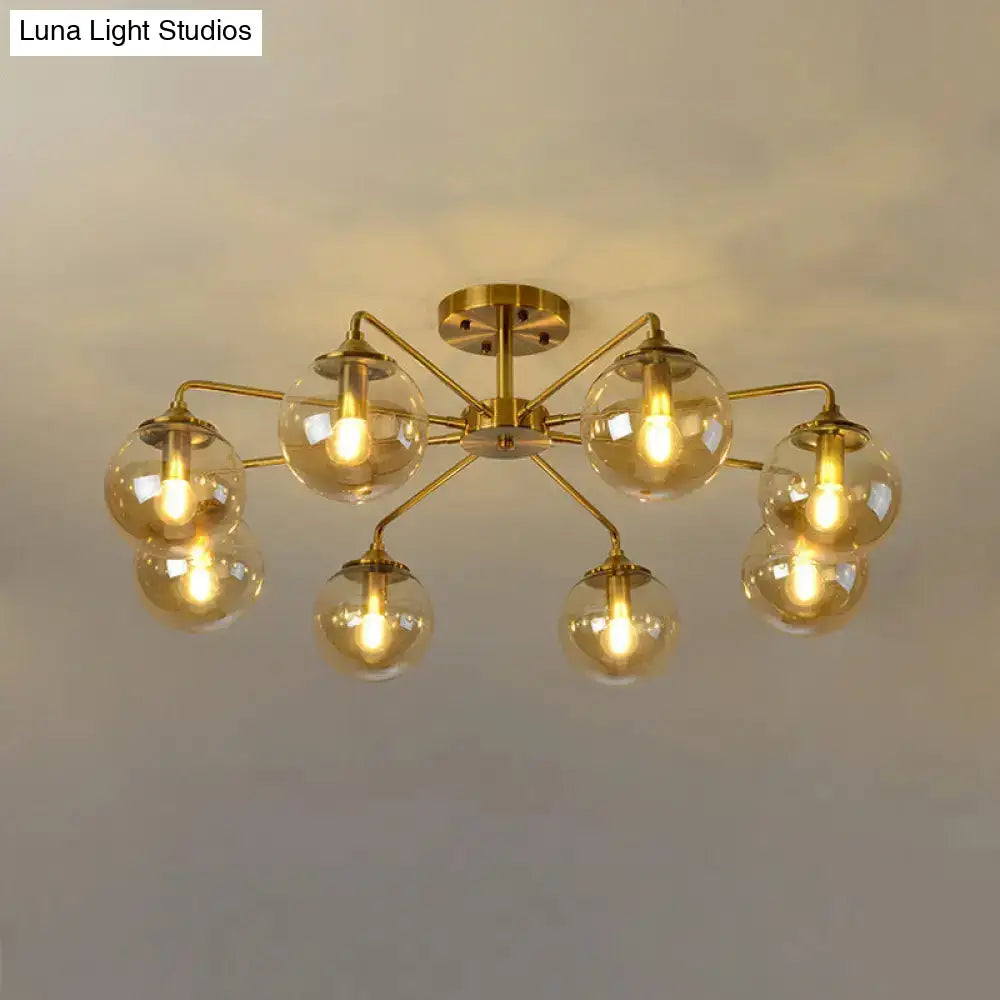 Gold Glass Ceiling Light For Modern Living Room 8 / Amber