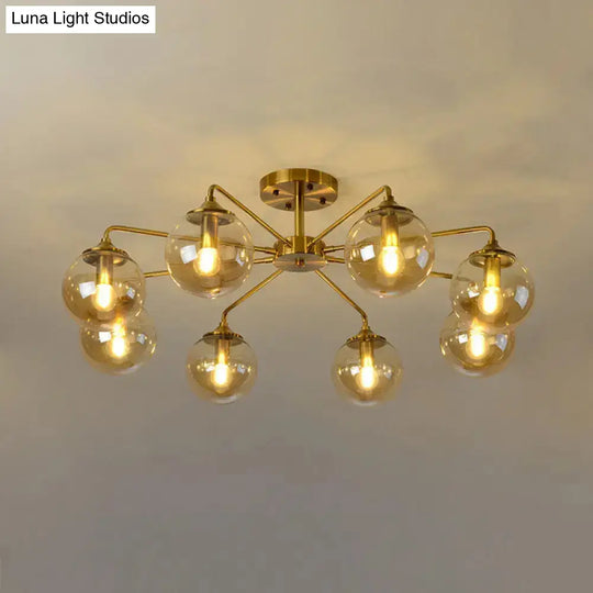Gold Glass Ceiling Light For Modern Living Room 8 / Amber
