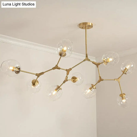 Gold Glass Postmodern Dna Ceiling Light Chandelier For Living Room