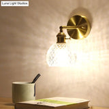 Gold Glass Wall Reading Lamp - Simple Half-Ball Design With 1-Light For Bedroom Mounting