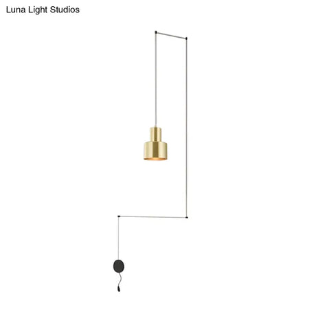 Gold Hand-Grenade Pendant Postmodern Hanging Lamp - For Stylish Bedroom Lighting