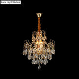 Gold Industrial Geometric Chandelier With Crystal Teardrop Shade - 5/6/8 Bulb Pendant Light