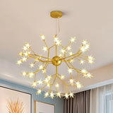 Gold Iron Starry Pendant Light Fixture - Modern 9/27/36-Light Chandelier For Dining Room 54 /