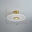 Gold Led Bedroom Ceiling Light: Simple Disk-Shaped Flush Mount / White