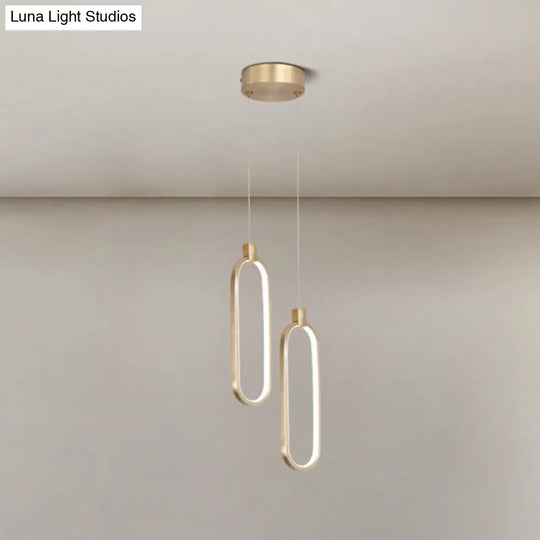 Gold Led Hanging Pendant Light For Bedroom With Metal Single Head And Small Ceiling Design 2 / White