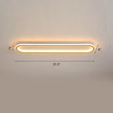 Gold Led Flushmount Light - Oblong Corridor Ceiling Mount Simple Metal Style / 31.5’ Warm