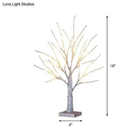 Gold Led Nightstand Light With Art Deco Design - Birch Night Table Lamp