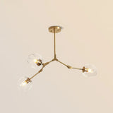 Gold Metal Chandelier With Clear Glass Shade - Post-Modern Suspension Light For Bedroom 3 /