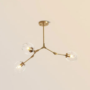 Gold Metal Chandelier With Clear Glass Shade - Post-Modern Suspension Light For Bedroom 3 /