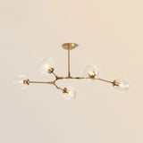 Gold Metal Chandelier With Clear Glass Shade - Post-Modern Suspension Light For Bedroom 5 /