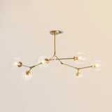 Gold Metal Chandelier With Clear Glass Shade - Post-Modern Suspension Light For Bedroom 6 /