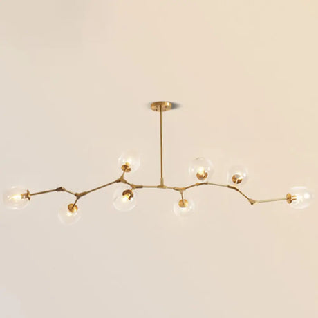 Gold Metal Chandelier With Clear Glass Shade - Post-Modern Suspension Light For Bedroom 8 /