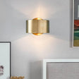 Gold Metal Drum Wall Mounted Light - Minimalist 1 Head Living Room Lighting Fixture