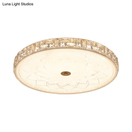 Gold Minimalist Led Ceiling Light With Glass Diffuser For Bedrooms