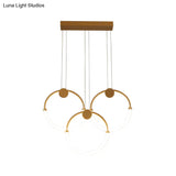 Gold Minimalistic Ring Pendant Led Ceiling Light For Living Room - Acrylic Island Lighting