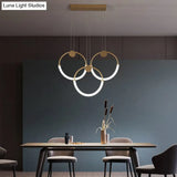 Gold Minimalistic Ring Pendant Led Ceiling Light For Living Room - Acrylic Island Lighting