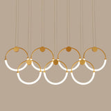 Gold Minimalistic Ring Pendant Led Ceiling Light For Living Room - Acrylic Island Lighting 7 / Warm