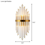 Gold Modern Wall Sconce Lamp With Crystal Shade - 1 2 Or 3 Bulb Options