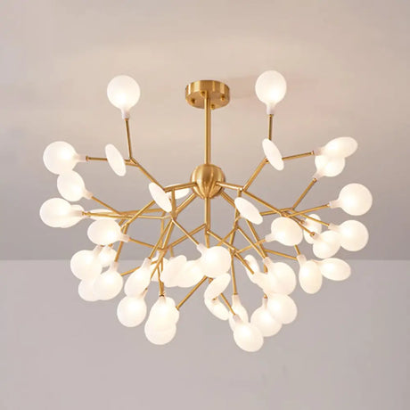 Gold Nordic Led Chandelier Pendant Light For Bedroom - Branched Firefly Design 45 /
