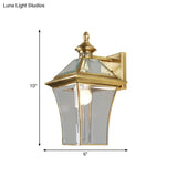 Gold Outdoor Wall Lantern Sconce With 1-Bulb For Traditional Look