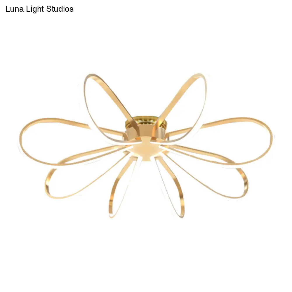Gold Petal Acrylic Flush Mount Ceiling Light - Modern Led Fixture