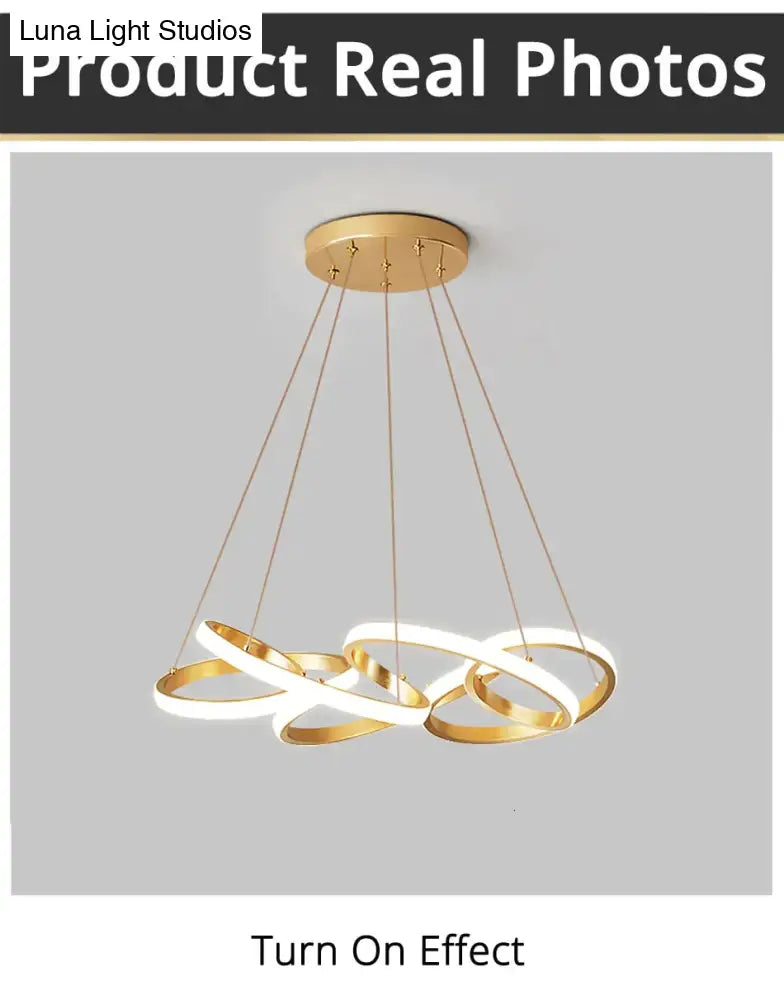 Gold Plated LED Pendant Lights Dining Room Kitchen New Lighting Lamp Cord Pendant Lamp With Remote Control Luminaire