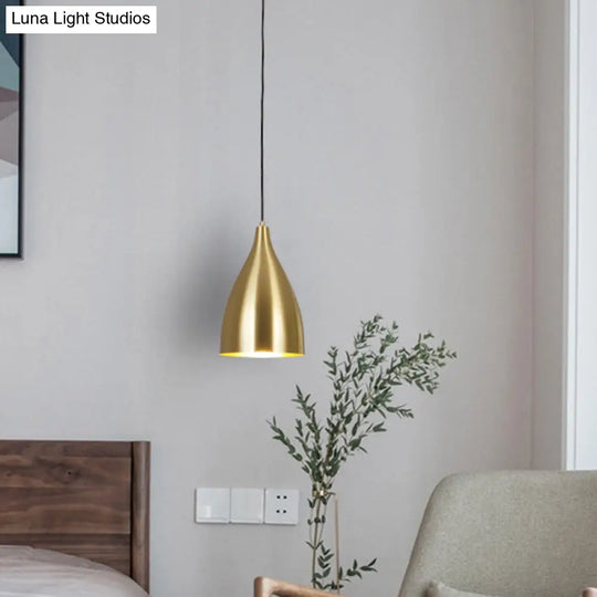 Gold Plated Metal Bullet Pendant Lamp For Modern Restaurants