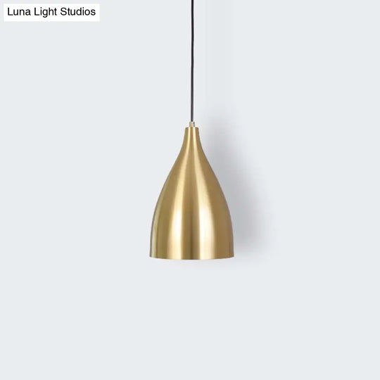 Modern Gold Plated Bullet-Shaped Hanging Lamp Pendant For Restaurants
