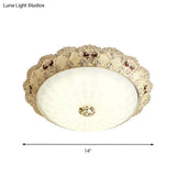 Gold Retro Led Glass Flushmount Ceiling Light Sizes: 14’/16’/19.5