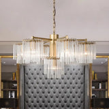 Gold Rustic Chandelier Pendant Light With Crystal Circular Design - 6/7/10 Lights For Bedroom