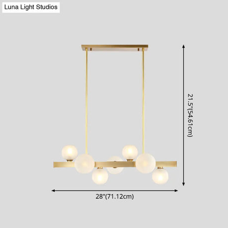 Gold Simplicity Globe Pendant Lamp: Frosted Glass Dining Room Island Lighting