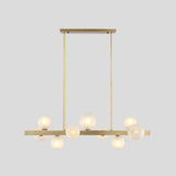 Gold Simplicity Globe Pendant Lamp: Frosted Glass Dining Room Island Lighting 9 /